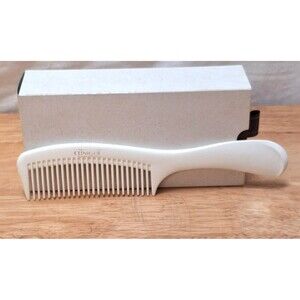 Vtg Clinique White Comb Wide Tooth 9" Full Size Hard Plastic Hair Detangling USA